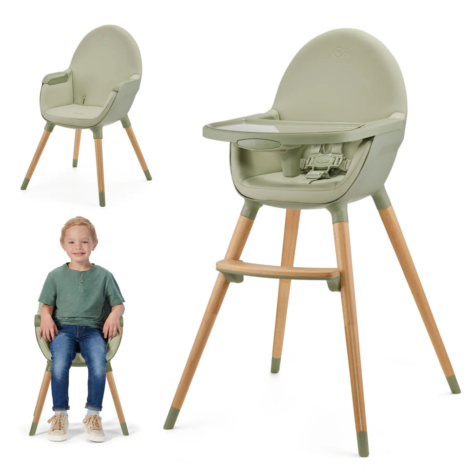 Дитячий стільчик для годування Fini 2 Kinderkraft KHFINI02GRE0000 Green 2 в 1