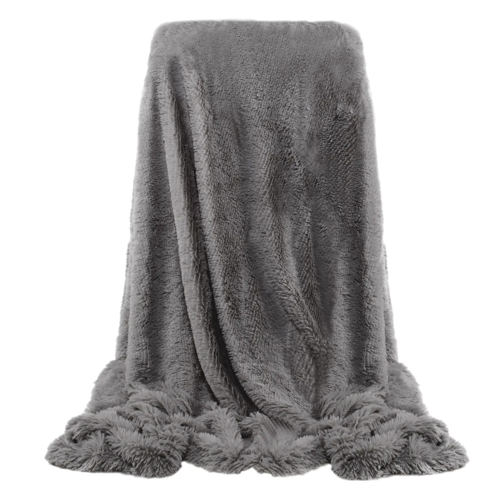 Плед-покрывало Extra Soft Springos HA7051 темно-серый 160x200 см