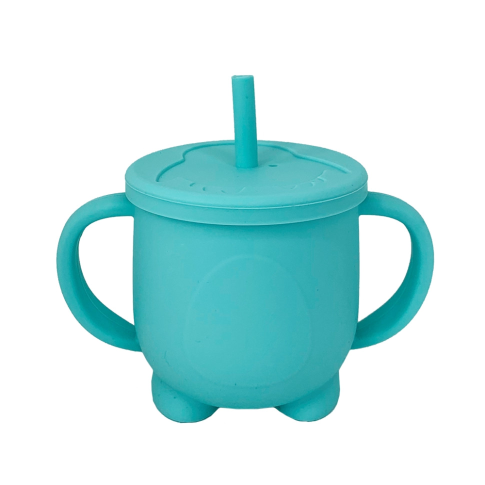 Силиконовая чашка-поилка с крышкой Mega Zayka MGZ-0302(Turquoise) 200 мл