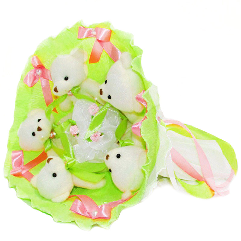 Букет з іграшок Ведмедики 5 лайм 5344IT