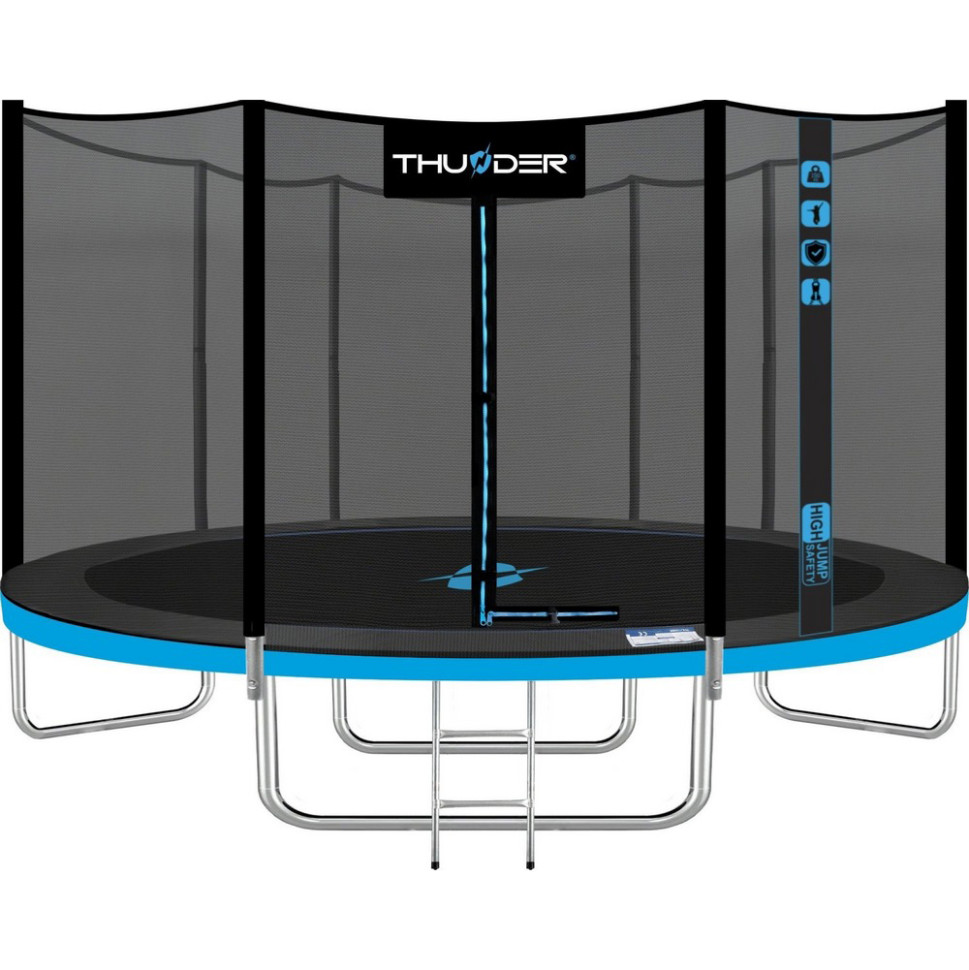 Батут із внутрішньою сіткою Outside PRO Thunder OUTSIDE-PRO-12FT-BLUE 366 см, чорно-блакитний
