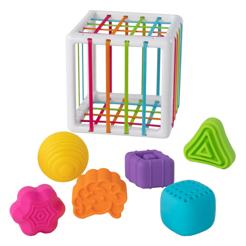 Сортер-куб со стенками-шнурочками Fat Brain Toys F251ML InnyBin