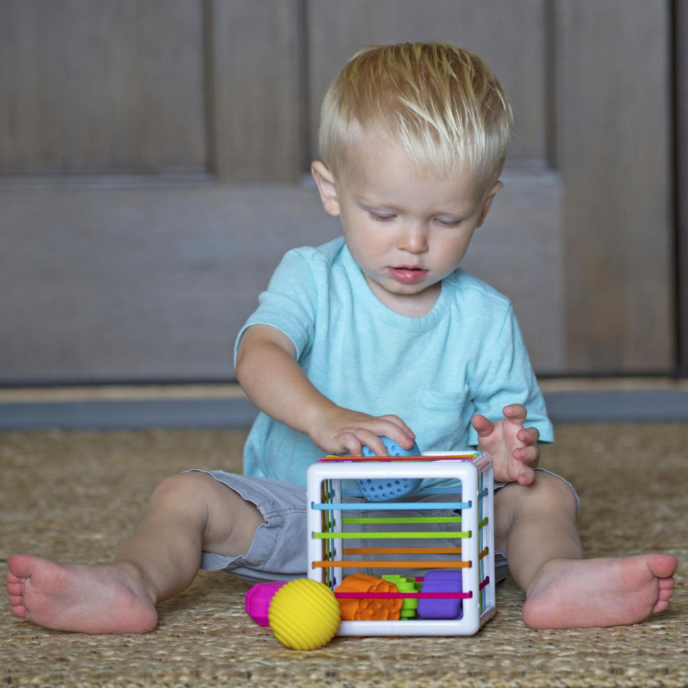 Сортер-куб со стенками-шнурочками Fat Brain Toys F251ML InnyBin