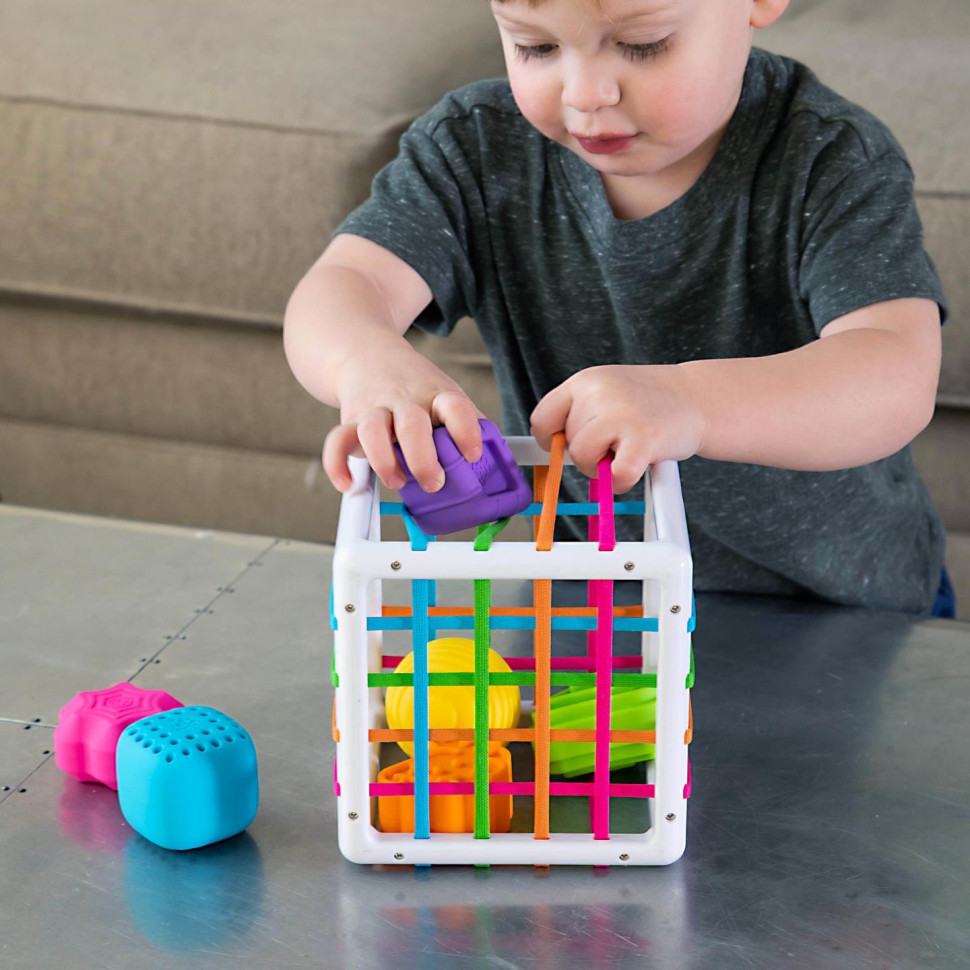 Сортер-куб со стенками-шнурочками Fat Brain Toys F251ML InnyBin