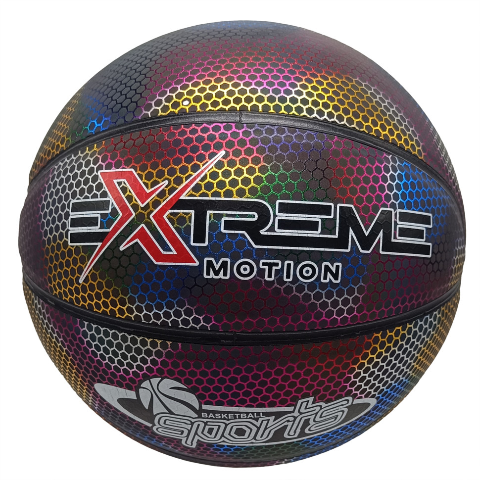 М'яч баскетбольний Extreme Motion Bambi BB2208(Black) № 7 світловідбиваючий