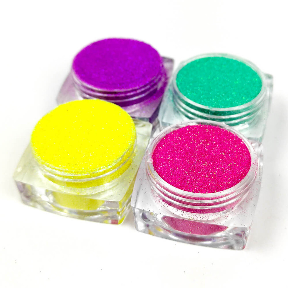 Набір гліттера для біо-тату «Райдужний №5» Fresh Tattoo glitter-set-4x-5, 4 кольори 