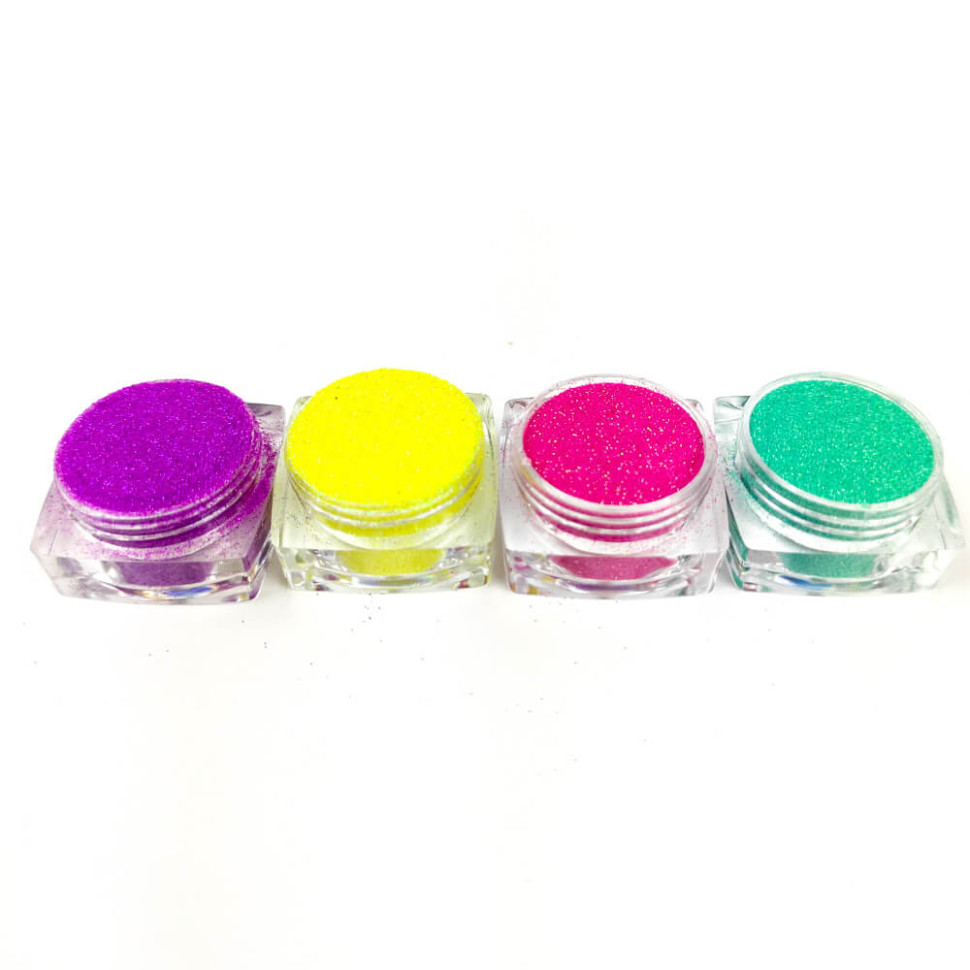 Набір гліттера для біо-тату «Райдужний №5» Fresh Tattoo glitter-set-4x-5, 4 кольори 