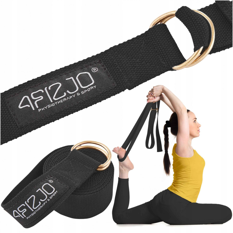Ремінь для йоги 4FIZJO 4FJ0524 Black 300 см