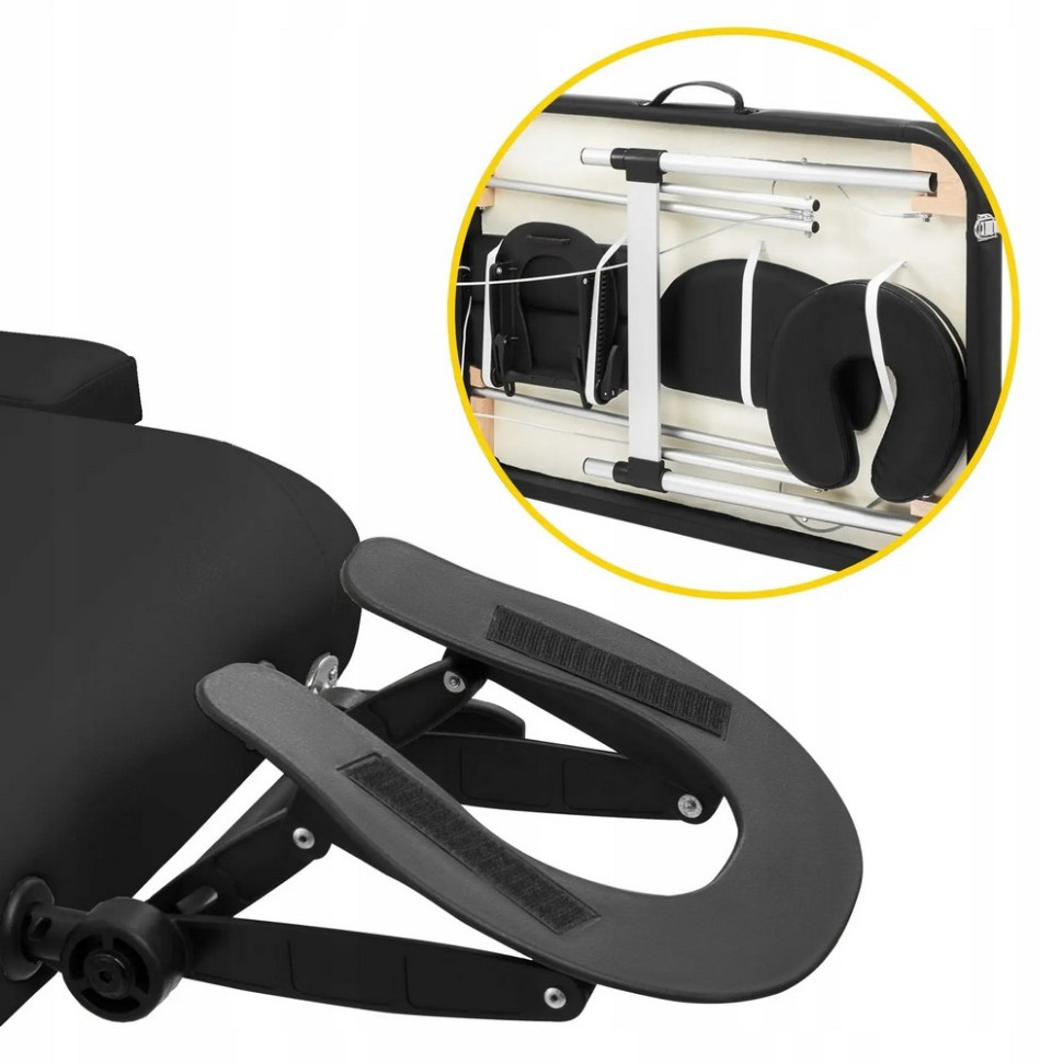 Массажный стол складной Massage Table+ Alu W60 4FIZJO TABLE+W60BLACK, Black