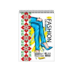 Блокнот "Fashion Ukrainian" А6 Апельсин АП-1907-3, 40 листов, пружина сверху