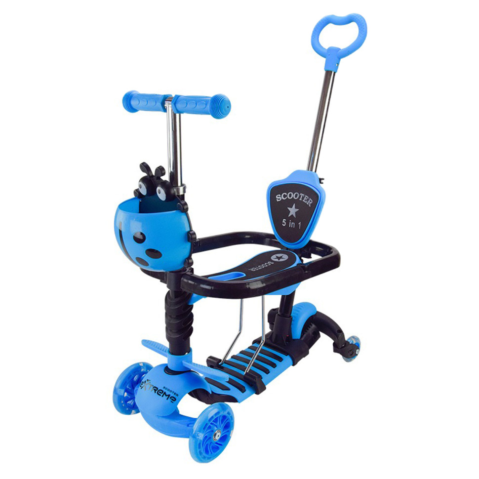 Самокат дитячий 3-х колісний Scooter Children's Bambi SC2501(Blue) 3в1 колеса що світяться, синій
