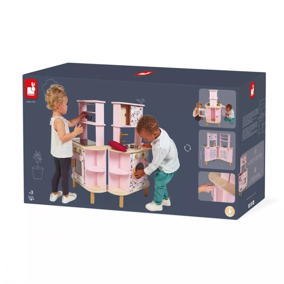 Игровой набор деревянный Кухня Двусторонняя Janod J06616, 55 х 47 х 87 см