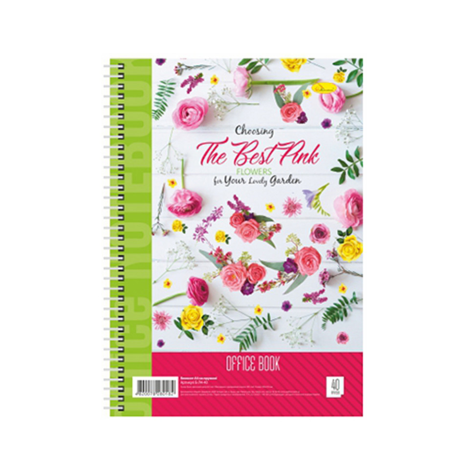 Блокнот для записей Апельсин Б-Л4-40-4, 40 листов, клетка, пружина сбоку