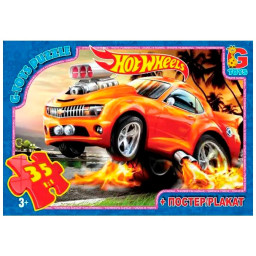 Пазл дитячий "Hot Wheels" G-Toys FW701, 35 елементів