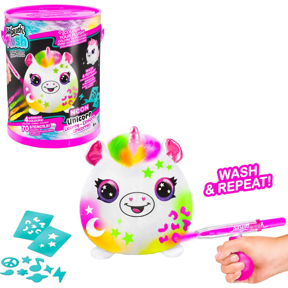 Игровой набор-сюрприз DIY AIRBRUSH PLUSH Сквиш Неон CanalToys AIR022