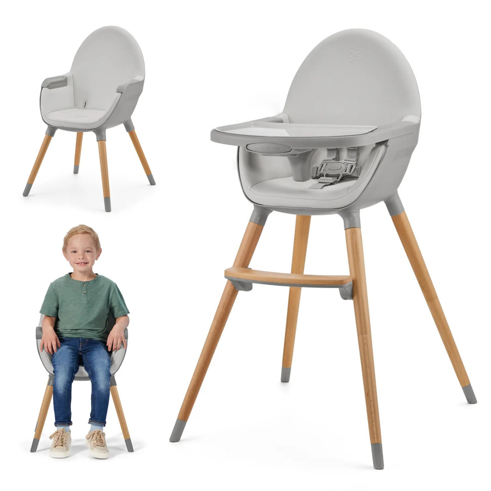 Дитячий стільчик для годування Fini 2 Kinderkraft KHFINI02GRY0000 Grey 2 в 1