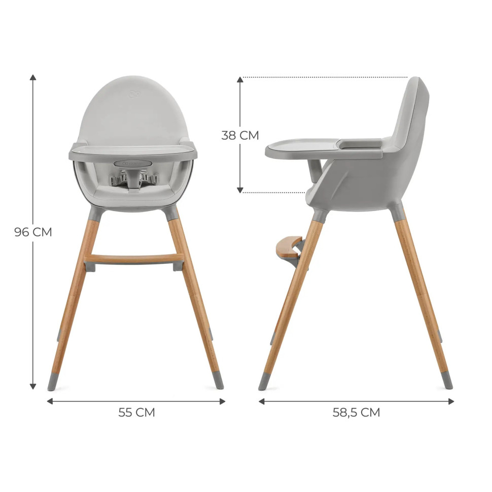 Дитячий стільчик для годування Fini 2 Kinderkraft KHFINI02GRY0000 Grey 2 в 1