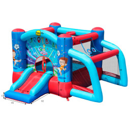 Надувной батут "Футбол" Happy Hop 9187-HH нагнетатель воздуха в комплекте 300х310х175 см