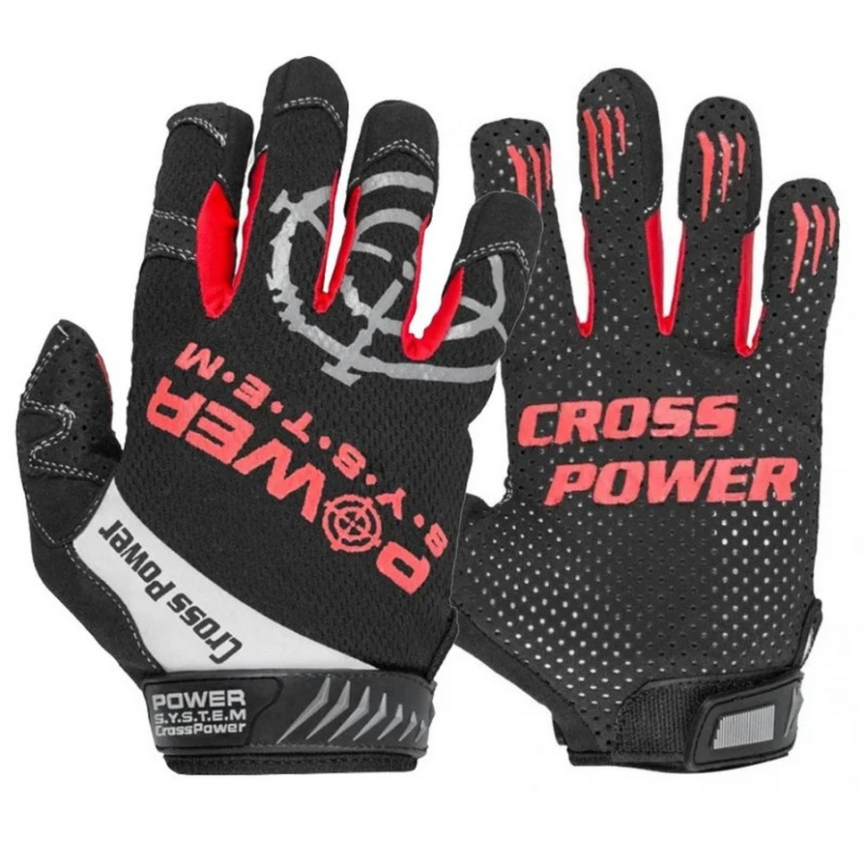 Рукавички для кросфіту з довгим пальцем Cross Power Power System PS-2860_XL_Black-red, XL