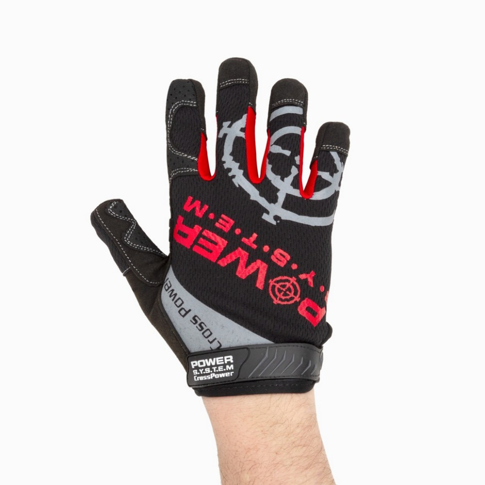 Рукавички для кросфіту з довгим пальцем Cross Power Power System PS-2860_XL_Black-red, XL