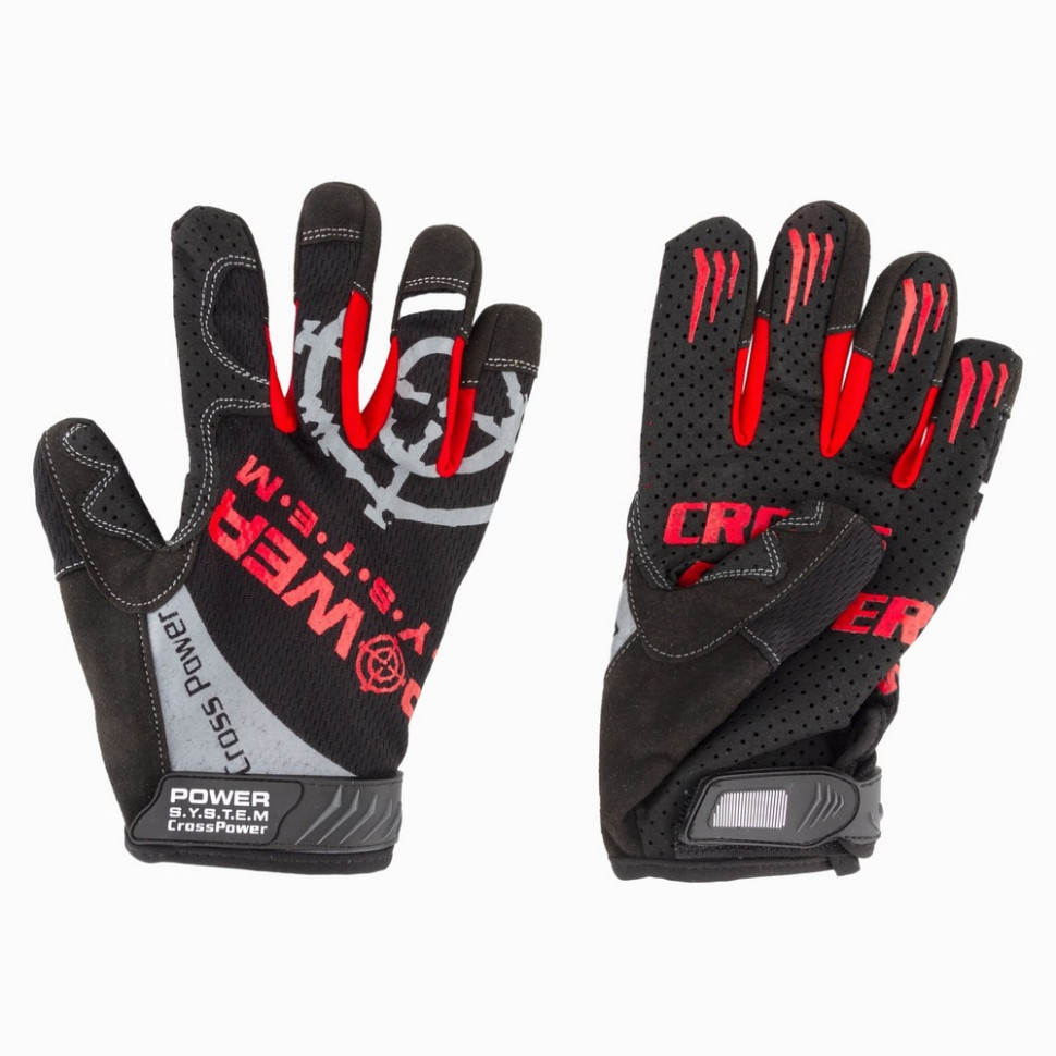 Рукавички для кросфіту з довгим пальцем Cross Power Power System PS-2860_XL_Black-red, XL