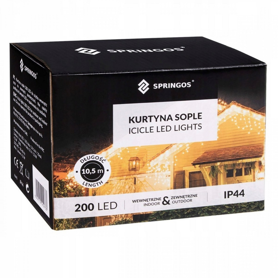 Гірлянда бахрома вулична Springos CL0203, 8 м 200 LED, Mix