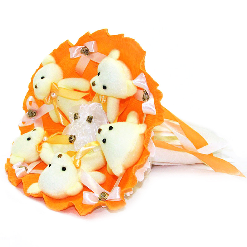 Букет з іграшок Ведмедики 5 помаранчевий 5345IT