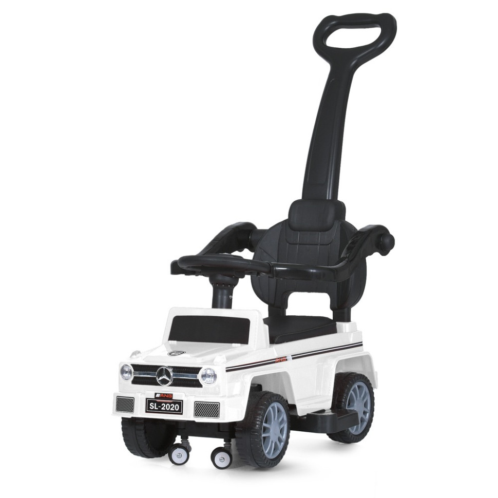 Дитяча каталка-толокар Bambi Racer M 5043L-1 білий, з батьківською ручкою