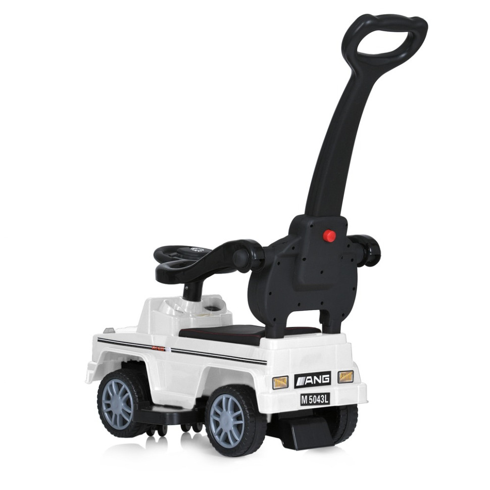 Дитяча каталка-толокар Bambi Racer M 5043L-1 білий, з батьківською ручкою