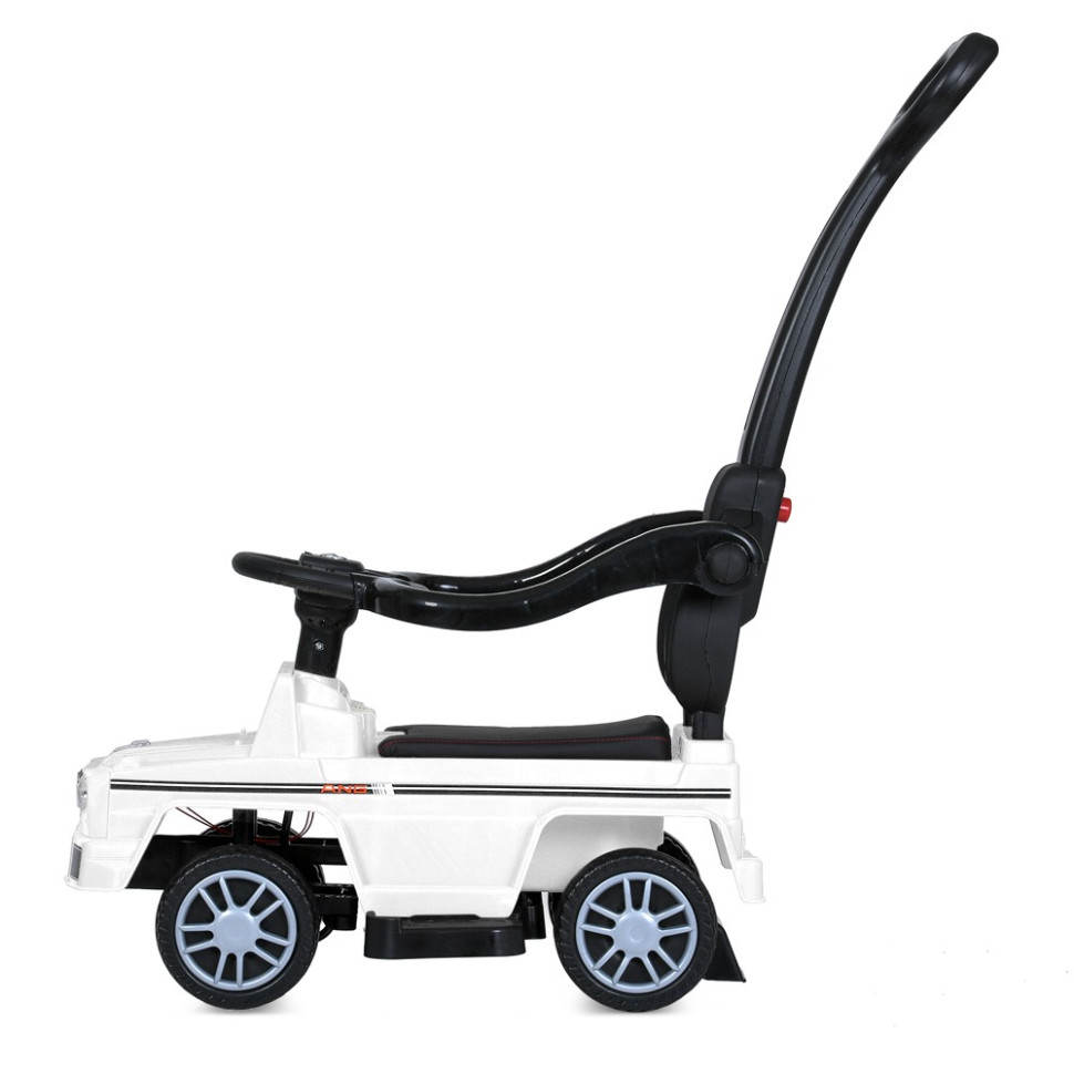 Дитяча каталка-толокар Bambi Racer M 5043L-1 білий, з батьківською ручкою
