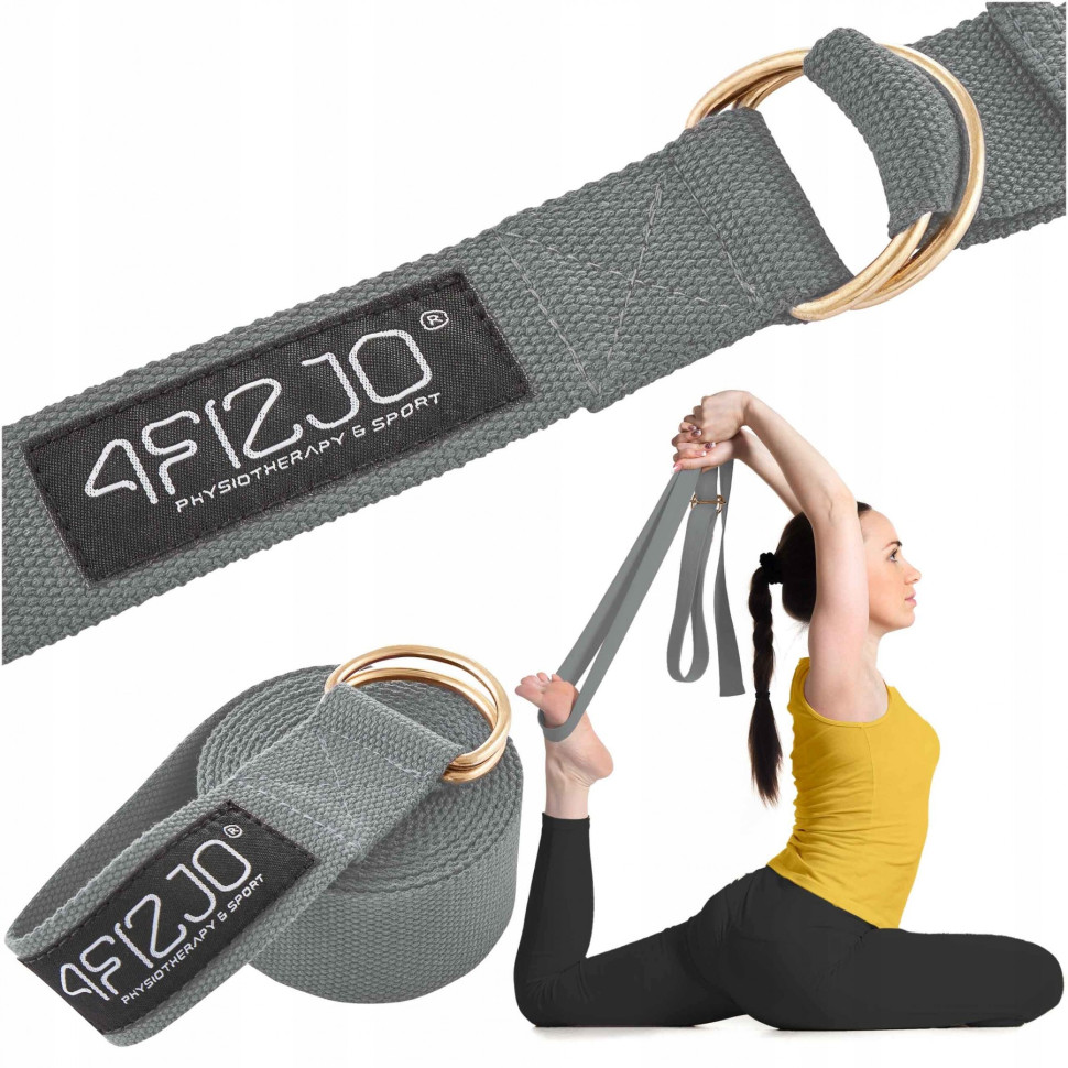 Ремінь для йоги 4FIZJO 4FJ0525 Grey 300 см