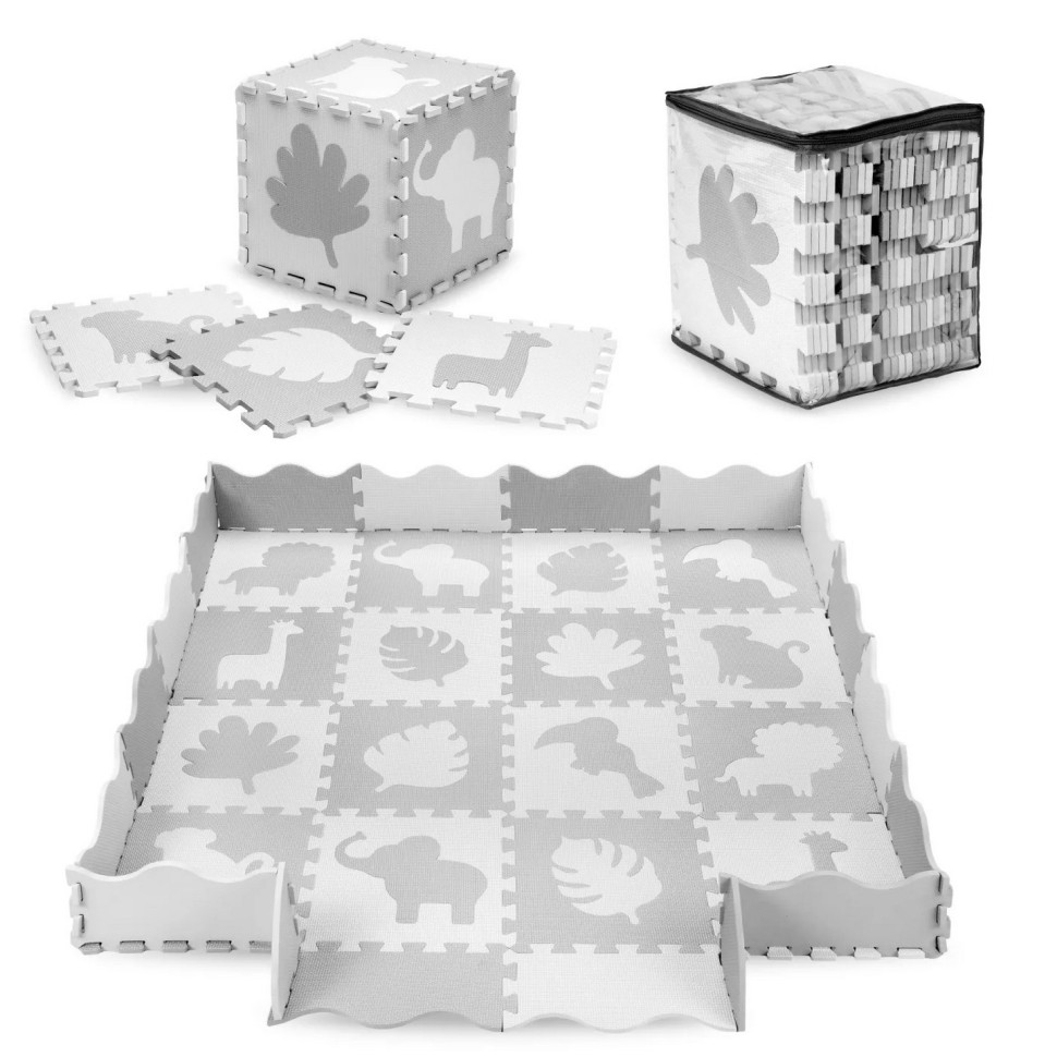 Дитячий килимок-пазл MoMi ZAWI MAED00013 сірий 150 x 150 см