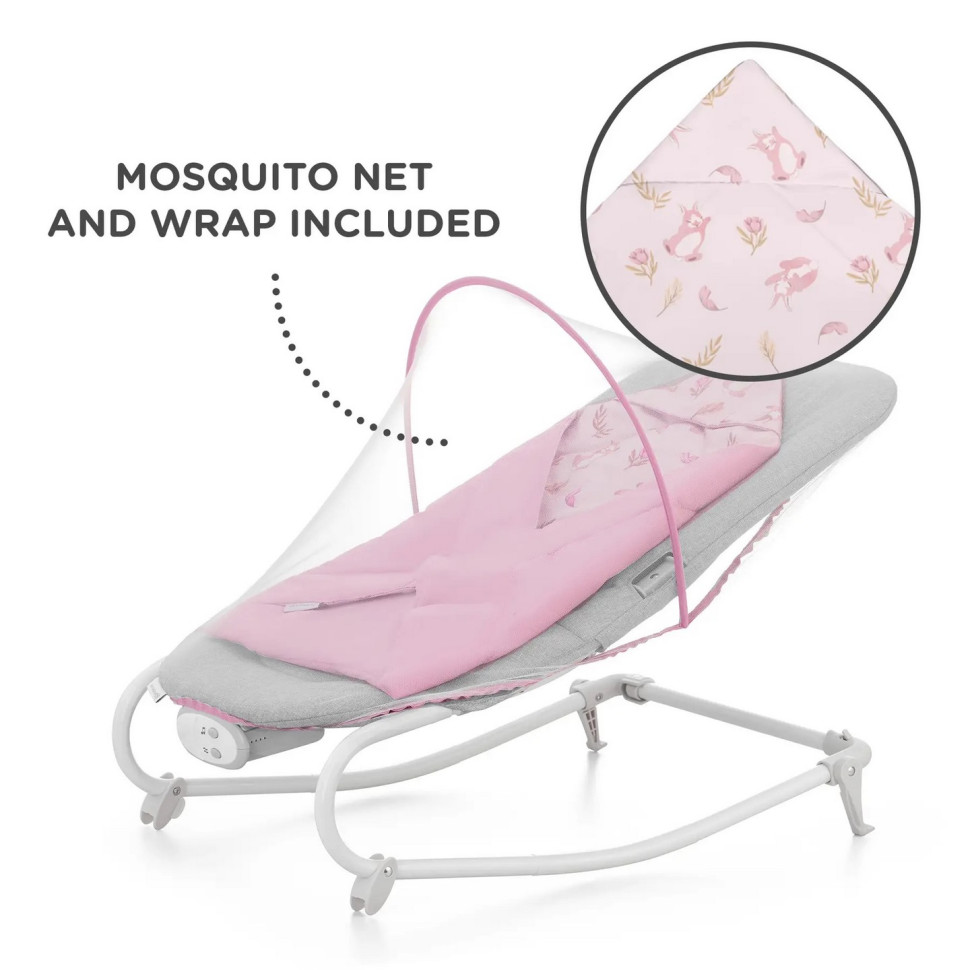 Дитячий шезлонг-гойдалка Felio 2 Kinderkraft KBFELI20PNK0000 Peony Rose