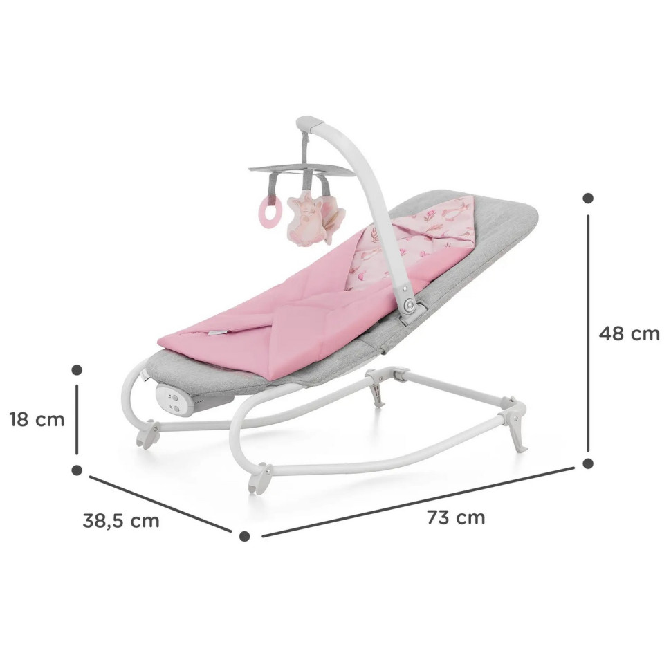 Дитячий шезлонг-гойдалка Felio 2 Kinderkraft KBFELI20PNK0000 Peony Rose