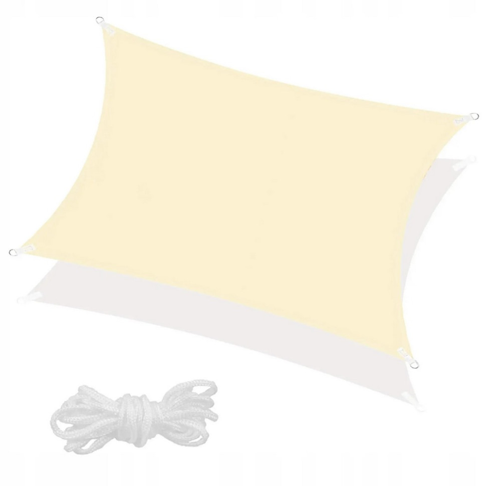 Тент-парус теневой для дома, сада и туризма Springos SN1032, 4 x 3 м, Light Yellow