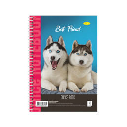 Блокнот для записей Апельсин Б-Л4-40-5, 40 листов, клетка, пружина сбоку