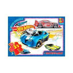 Пазл дитячий "Hot Wheels" G-Toys FW769, 35 елементів