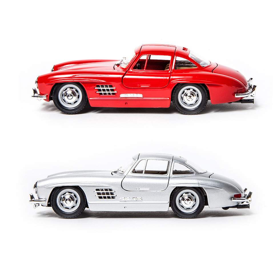 Автомодель - MERCEDES-BENZ 300 SL 1954 (красный, серебристый, 1:24)