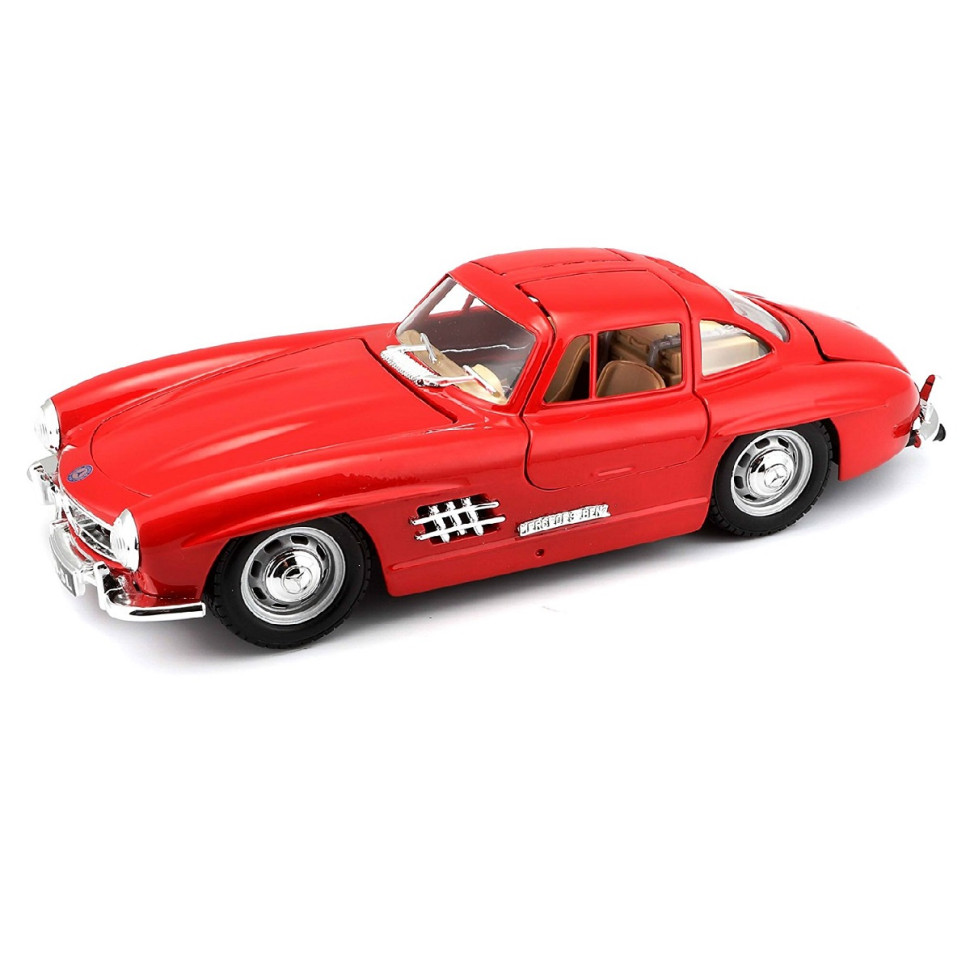 Автомодель - MERCEDES-BENZ 300 SL 1954 (красный, серебристый, 1:24)