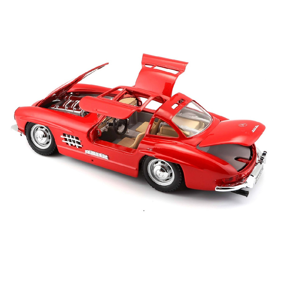 Автомодель - MERCEDES-BENZ 300 SL 1954 (красный, серебристый, 1:24)
