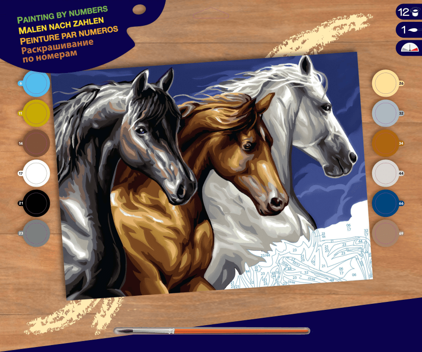 Набір для творчості Sequin Art PAINTING BY NUMBERS SENIOR Wild Horses SA1040