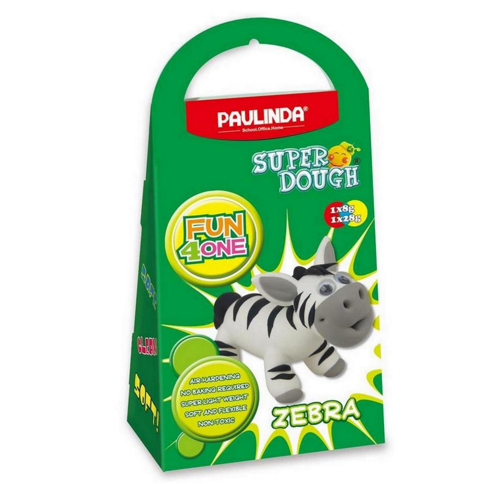 Маса для ліплення Paulinda Super Dough Fun4one Зебра (рухливі очі) PL-1563