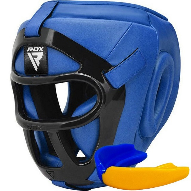 Боксерский шлем T1 Grill Full RDX Inc Limited HGR-T1FU-XL Blue, XL (капа в комплекте)