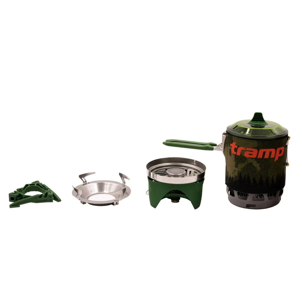 Система для приготовления пищи и газовый баллон 230 грамм Tramp UTRG-049-olive+UTRG-003