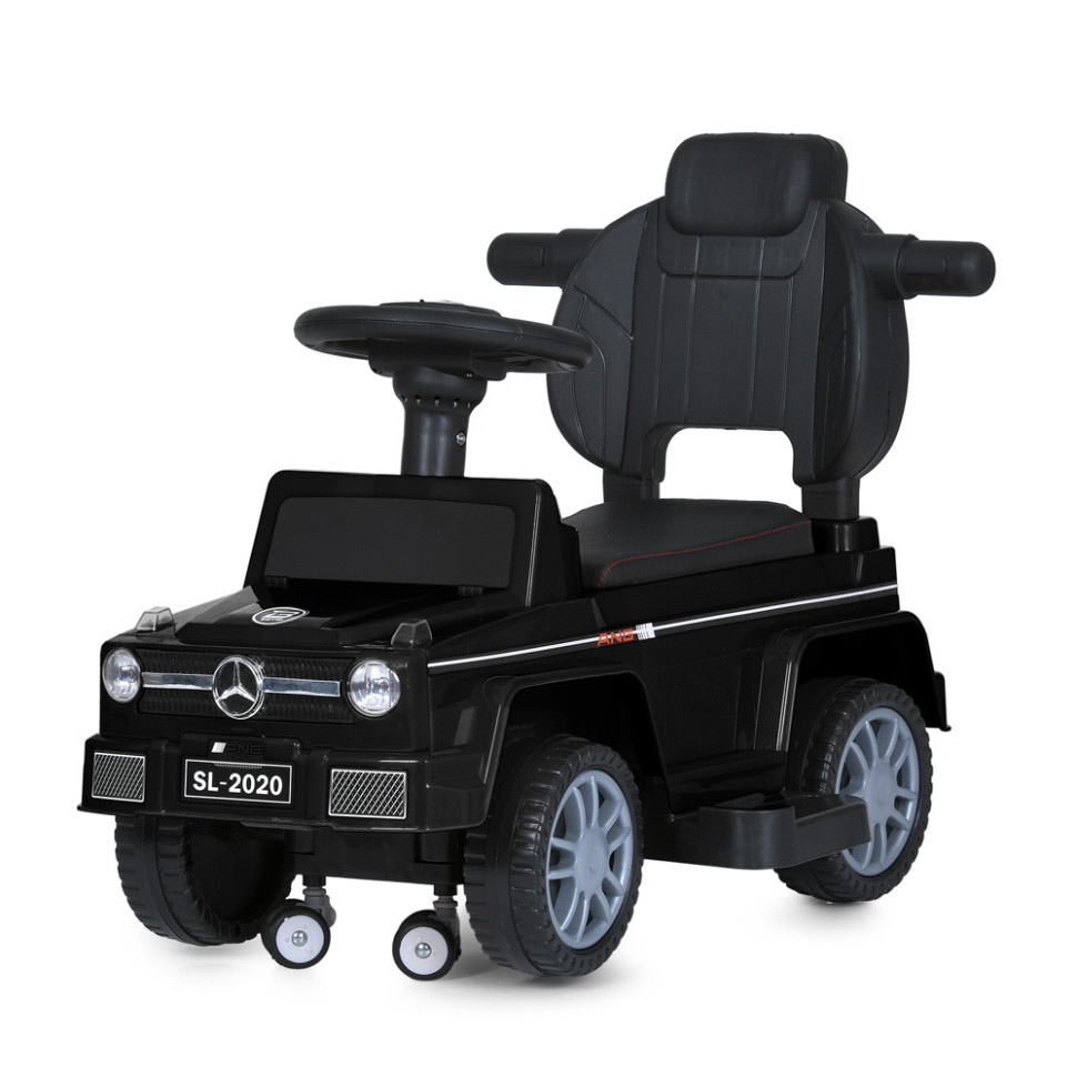 Дитяча каталка-толокар Bambi Racer M 5043L-2 чорний, з батьківською ручкою