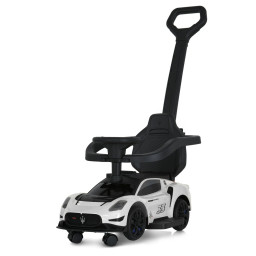 Детская каталка-толокар 2 в 1 Bambi M 5106-1 белый, с родителькой ручкой