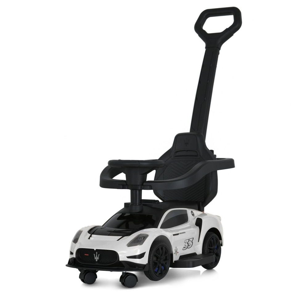 Детская каталка-толокар 2 в 1 Bambi M 5106-1 белый, с родителькой ручкой
