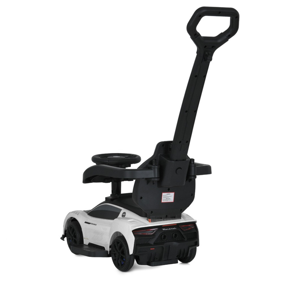 Детская каталка-толокар 2 в 1 Bambi M 5106-1 белый, с родителькой ручкой