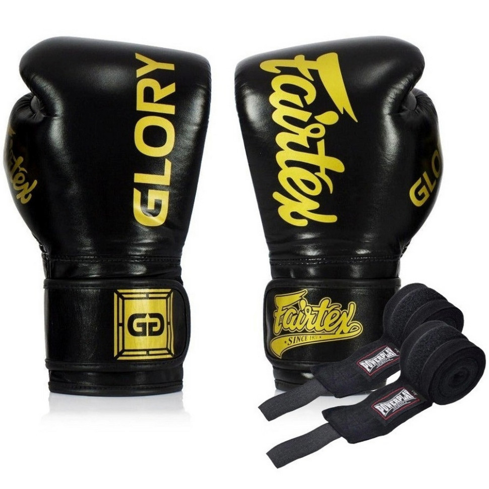 Боксерские перчатки BGVG1 Fairtex BGVG1_12oz_Black 12 унций (бинты в комплекте)