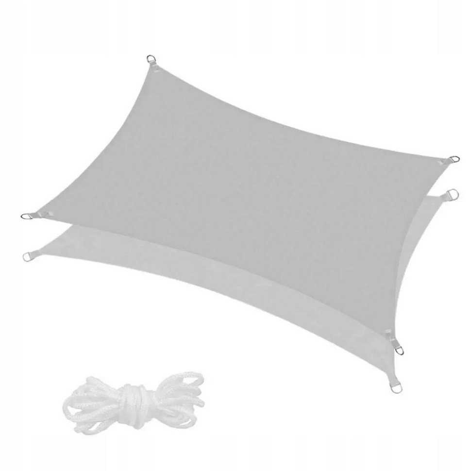 Тент-парус теневой для дома, сада и туризма Springos SN1046, 4 x 3 м, Grey